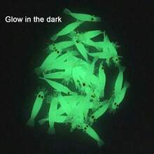 QualyQualy Fishing Soft Lures Artificial Bait Luminous Glow Shrimp Grub Worms Lure Ice Fishing Lures For Bass Walleye Trout Crappie