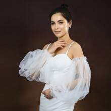 1 Par de Punhos de Manga de Casamento com Decoração de Pérolas Falsas, Acessório de Vestido de Dama de Honra