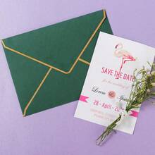 50 Pack Envelopes Dark Green 5 X Self-Adhesive V Flap Envelopes With Gold Border Office, Greeting Card, Wedding, Graduation, Shower, Parties, Invitations (Dark Green, 5x7) - 藏蓝色 - 查看 11