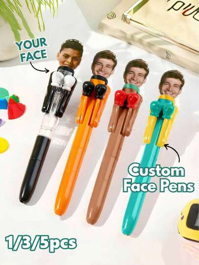 Personalized Boxing Pen With Face Creative Interactive Stress Relief Pen Funny Gift For , Back To School, School Supplies,Birthdays, Anniversaries,Christmas Gift, Christmas Decor, Thanksgiving Gift, New Year Gift, Party Decor,Office & School Supplies,Xmas Decoration,Pencil & Marker Cases,New Job, Office Supplies