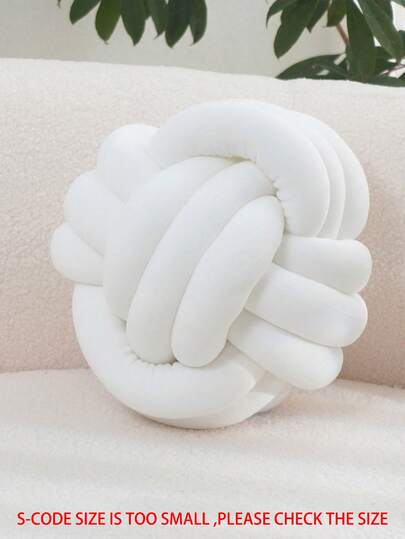 1pc Plain Handmade Macrame Knot Ball, Decorative Accent For Pillow, Sofa, Coffee Table, Bedroom Decor, Available In 3 Sizes,