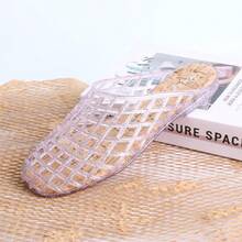 DangDing Damen Cut Out atmungsaktive Vogelnest Kristall Jelly Schuhe, Damen weiche Strandschuhe Flache Schuhe, Plastik Slip-On geschlossene Zehe Sandalen