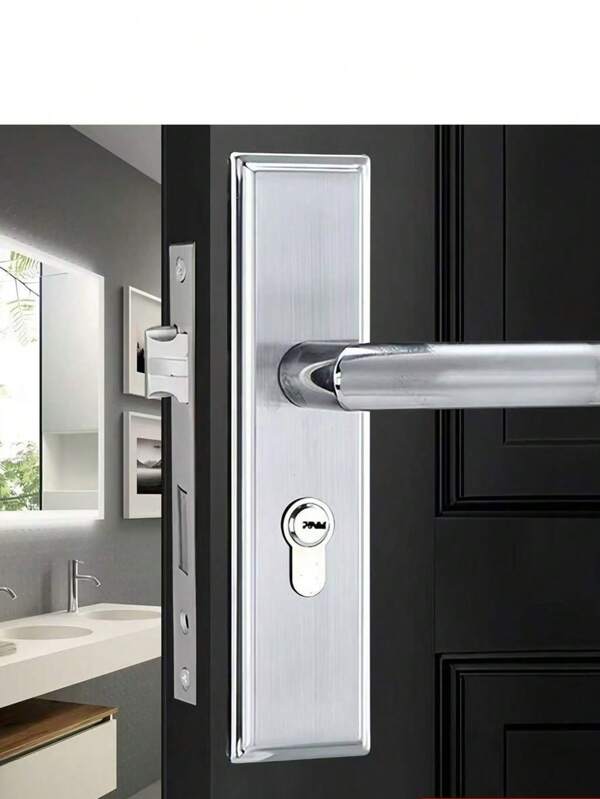 Stainless Steel Silent Door Lock - Modern Anti-Theft Design, Suitable For Bedroom, Bathroom And Interior Doors, Durable And Reliable Security Solution