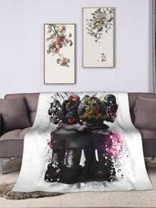 Kawss Kawaii Kaw Anime Flannel Blanket For Girls Boys, Anime Gift Cover Blanket, Cozy Plush Flannel Fleece Printed Blanket, Lightweight Plush For Bed Decoration 50x40inch