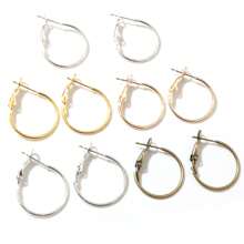 20pcs 15-30mm Earring Clip On Hoops Round Big Circle Hoop Hooks Earrings DIY Jewelry Making Accessories Findings