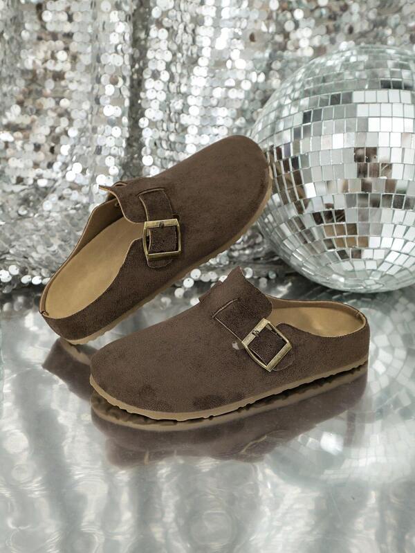 Chinelos Mule de Cortiça com Sola Grossa, Sandálias Confortáveis de Calçar, Chinelos Casuais Retro com Biqueira Fechada para Estudantes, Roupa de Verão (Tamanho Pequeno, Sugerimos Pedir um Tamanho Maior)