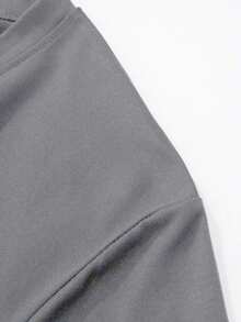 GRDR Men's Fashionable Solid Color Basic Short Sleeve Casual T-Shirt - Light Grey - View 4
