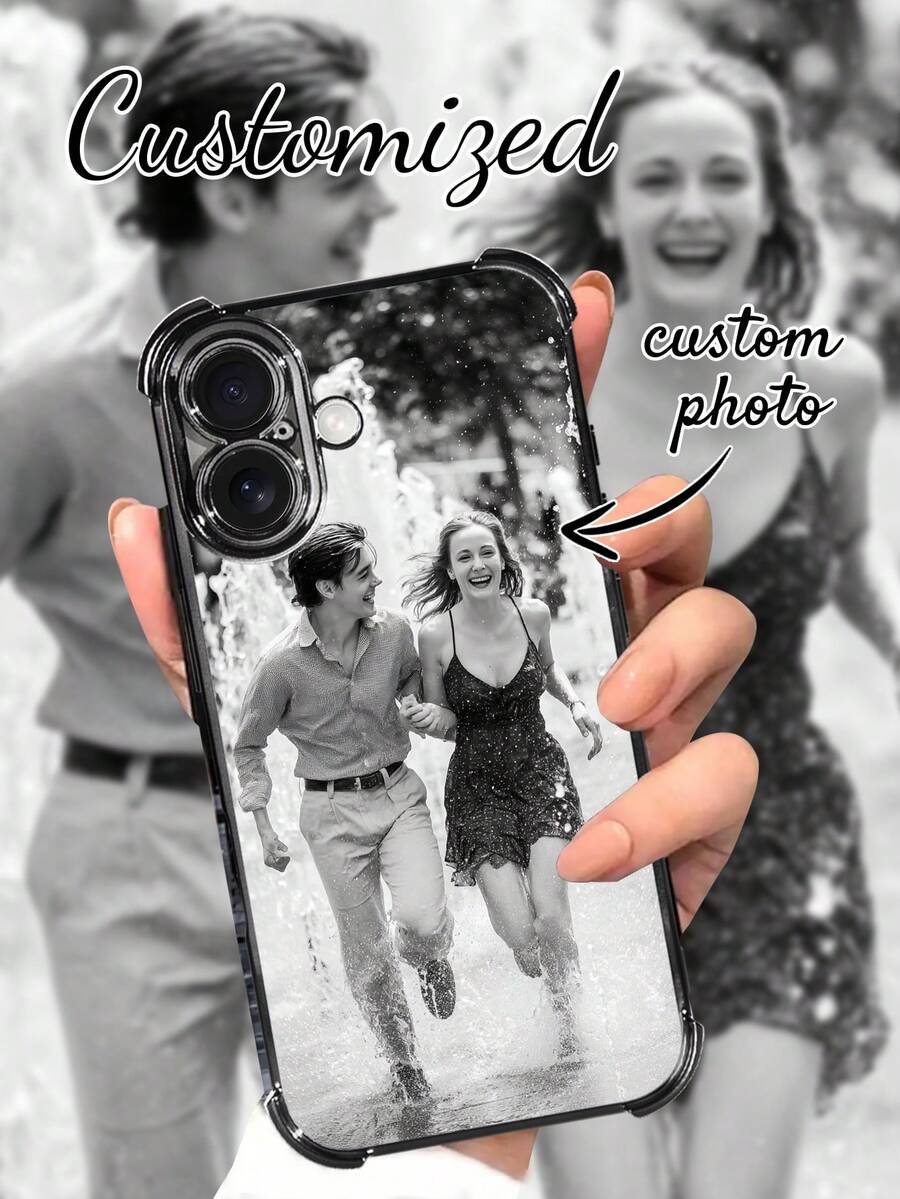 1个定制照片黑色手机壳，兼容 15 Pro Max/16 Pro Max/17/17 Pro Max、S25 Ultra/S25 Plus、Redmi等机型。可定制婚礼照片，是送给情侣、朋友、家人、毕业生的礼物。国际版，非国内版。