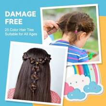 2500 Pcs Colorful Elastic Hair Rubber Bands Small Hair Ties Accessories No Pull No Damage Stretch Holder For Girls Women TPU 25 Mixed Multi Hue