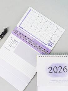 1 Pezzo Calendario da tavolo 2025-2026.12, Calendario portatile carino per pianificazione e organizzazione quotidiana e mensile, accessori da scrivania per casa e scuola, forniture per studenti e insegnanti, materiale scolastico