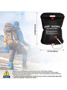 Borsa da doccia portatile da 20 litri con tubo removibile e doccia a on-off, per campeggio e viaggi all'aperto, due stili spediti a caso