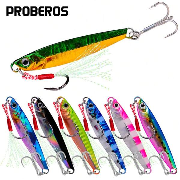 1pc Metal Spoon Lure With Double Hooks, Phosphorescent Finish, Suitable For Long-Distance Casting, Lifelike Appearance Sinking Fishing Bait