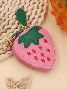 Simple And Fresh Fruit Shape Keychain Coin Purse Mini Fruit Series Strawberry Pendant Bag - Multicolor - View 1