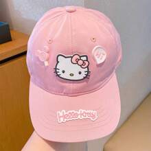 Sanrio 1pc Sanrio New Summer Cat Adjustable Baseball Cap - Breathable Polyester Fiber, Four Season Cat Sun Hat Baseball Cap, Y2k Style Baseball Cap - Ideal Choice For Valentine's Day, Birthdays, And Party Gifts