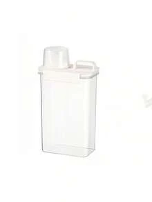 1 件大容量灰色洗衣液分配器带刻度 - 透明密封塑料容器 - 适合家庭和商业使用，一体式功能，液体洗涤剂分配器 - 白色 - 查看 12