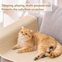 Protecteur de canapé anti-griffures pour chat avec agrafes | Tapis à gratter en sisal durable | Empêche le glissement en toute sécurité | Pour les canapés en tissu/