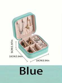 Small Jewelry Storage Box, Zippered Open Storage Bag, Portable Jewelry Box, Travel Jewelry Box, Used For Rings, Pendants, Earrings, Necklaces, Bracelets, Gift Boxes, Girls And Women's Gift Boxes,For Holiday Beach, Bathroom Collection, Bedroom Collection, Large Capacity - Multicolor - View 4