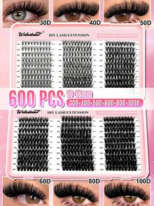 640pcs 800pcs Lash Clusters ,30D 40D 50D 100D Lashes Eyelashes, D Curl Pestañas With Natura Lashes Cluster Eyelash, 0.07 Cluster Lashes Fake Eyelashes, Super Soft Eyelash Clusters Book,Makeup Tools - 粉色 - 查看 11