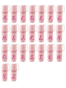 1 pezzo Custodia per spazzolino da denti portatile in oro rosa con lettere da A a Z, rosa, per mantenere il tuo spazzolino da denti pulito e in viaggio! Porta spazzolino da denti da viaggio, copertura portatile per bicchiere dello spazzolino da denti, adatta per viaggi, campeggio, viaggi di lavoro e scuola, porta spazzolino da denti multifunzione, articoli da viaggio per vacanze