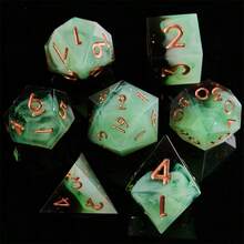Handmade Dual-Color Resin Dice Set, Suitable For Role-Playing Games, With Starry Sparkle And Precise Edges, Suitable For Teenagers 14+, Perfect Gift For Birthday Or Christmas