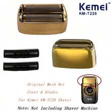 Kemei KM-T228 新款男士电动剃须刀，配备 1400mAh 大容量锂离子电池，3 档可调速度，液晶显示屏，可剃须和修剪胡须，刀片可去除面部毛发，是送给丈夫或父亲的理想新年礼物。 - 彩色 - 查看 16