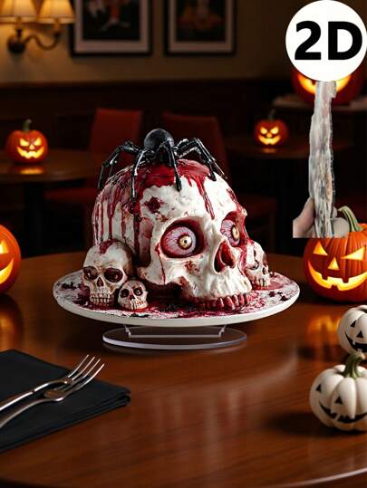 1 pieza Figuras decorativas de Halloween Esqueleto espeluznante Araña Ojos de terror Ornamentos de Halloween 3 estilos diferentes Diseño plano 2D Decoraciones acrílicas para la habitación Ornamentos Regalo perfecto para la decoración del hogar