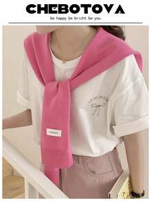 1 Áo len cardigan trơn nhãn màu cho nữ, áo len, khăn choàng, áo sơ mi, phòng máy lạnh, che vai cho váy - Nhiều màu - Xem 12