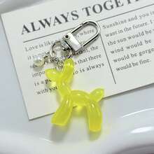 New Creative Cute Dopamine Color Balloon Dog Keychain Pendant, Resin Transparent Highly Attractive DIY Bag Accessories Decoration