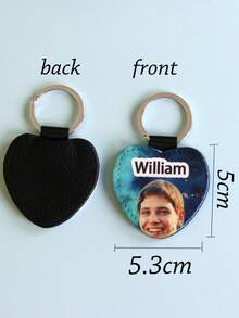 1 件定制姓名 PU 皮革钥匙扣定制照片皮革钥匙扣、个性化钥匙扣、定制女士钥匙扣姓名、可定制宠物/情侣/家庭照片、包包挂饰、生日礼物、教师节钥匙扣、情人节、父亲节、周年纪念、装饰品、男士、女士、伴娘、女朋友、父亲、母亲 - 彩色 - 查看 3