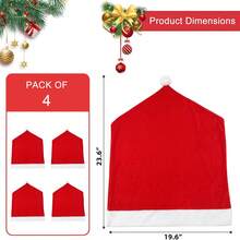 6pcs-Christmas Chair Back Cover Holiday Dress Christmas Big Hat Printed Non-Woven Christmas Chair Cover, Can Be Used In The Dining Room, Bedroom, Kitchen Outdoor A Variety Of Scenes,Red Xmas Decorative Dust-Proof Chair Slipcover,Hristmas Chair Covers Classic Red Chair Back Covers Winter Dining Room Seat Covers Washable Chair Slipcovers For Home Kitchen Hotel