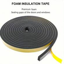 1 pezzo Nastro sigillante nero multifunzione, essenziale per porte e finestre estive, nastro in schiuma leggero isolante acustico, antivento e termico, forte adesione, adatto per finestre, porte scorrevoli, cornici di porte d'ingresso, ecc. - Multicolore - Visualizzare 6