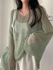 1pc Women Fashionable Fastener Decor Shawl Travel Jacket - Beige - View 2