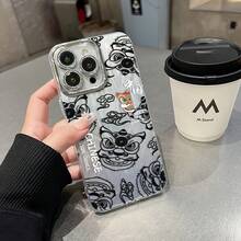 Funda para teléfono (1 unidad) con degradado de gasa multicolor, tecnología IMD Laser. Compatible con todas las series 16/15/14/13/12/11, 13/14 Pro/15 Plus/16 Pro. Incluye protector de lente. Diseño híbrido clásico a prueba de golpes. - Colores mixtos 1 - Ver 2