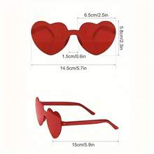 Heart-Shaped Fashion Sunglasses |   Festival Parties, Party Glasses, Fashion Sunglasses, Party Supplies, Lightweight Frames |   Great For Parties, Photo Booths And Valentine's Day |   Cute Color Designs, Men And Women |   Ideal Gift For Teenagers, Friends And Couples - 粉色 - 查看 4