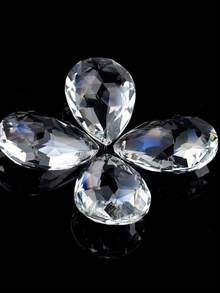 10/20 piezas Cuentas de cristal de gota de agua de 28 mm de colores y transparentes talladas, colgantes de gota de agua de ángel y accesorios para hacer joyas DIY, accesorios para candelabros de ramas, tiras para coronas florales, atrapasoles brillantes, para usar en interiores y exteriores, habitaciones, cocinas, jardines, patios, cumpleaños, Navidad, decoraciones festivas, decoraciones colgantes para fiestas de bodas - Multicolor - Ver 7