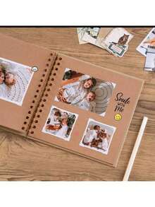 Album ảnh tự làm kích thước 8x8 inch/10x10 inch, 40 trang/20 tờ, bìa cứng giấy Kraft, thích hợp để làm album kỷ niệm đám cưới, kỷ niệm ngày cưới và các dịp kỷ niệm gia đình khác. - Màu vàng - Xem 6