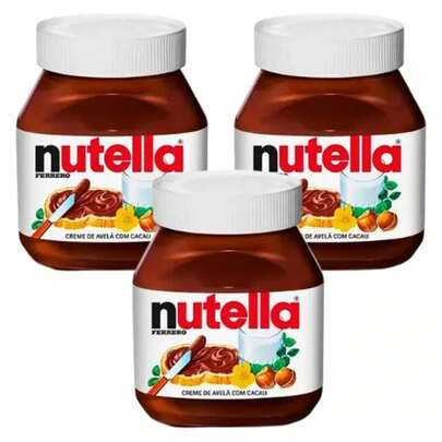 NUTELLA Kit 3 unidades Creme de Avelã  650gr