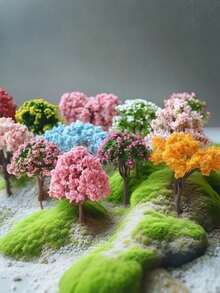 4/1pc Artificial Model Trees, Miniature Tree Scene KitSimulated Plants, Garden Micro Landscape Decor, Bright PVC Artificial Green Decoration, Suitable For Aquarium, Fairy Garden And Glass Container, Colorful And Realistic Leaf Design, Garden Miniature Model,Realistic Small Tree Garden, Micro Landscape, Rainforest Tree