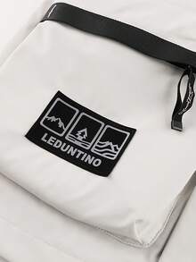 LEDUNTINO 男士春秋薄款时尚休闲拉链夹克，可拆卸风帽，大口袋，3D 标志，适合户外活动和日常穿着，可作为礼物 - 白色 - 查看 8