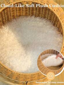 PAWZ Road Modern Cat Tree, 46-Inch Wooden Cat Tower With Dinosaur Design, Large Rattan Tree And 5 Fully Wrapped Sisal Scratching Posts For Indoor Cats - 米色 - 查看 7