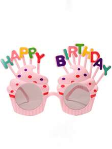 1 套派对道具 - 眼镜、趣味蛋糕和引言主题派对眼镜，适合拍照、派对、聚会、搞笑自拍道具、生日太阳镜 - 粉色 - 查看 4