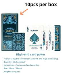 1 Set High-End Waterproof Poker Cards - Waterproof Playing Cards - Plastic Playing Cards, Durable & Flexible - Suitable For Magic, Gambling, Parties And Collectors, Valentine's/New Year Gift
