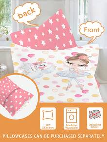 1/2 piezas Juego de cuna para bebé con diseño de niña de ballet, cisne, a juego con lunares, estrellas y otros elementos, sin relleno, para niños y niñas - Multicolor - Ver 4