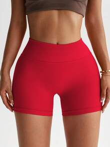 TCVC Quần short thể thao yoga nữ, thân thiện với da và đa năng, độ co giãn cao, ôm sát bụng, nâng đỡ vòng ba, thích hợp cho yoga trong nhà/ngoài trời, mùa hè thường ngày. - Đỏ - Xem 3