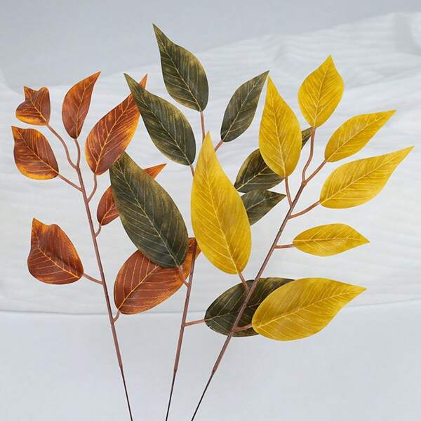 10 piezas de ramas de árbol artificiales, accesorios para arreglos florales para decoración de fiestas festivas, adecuados para Acción de Gracias, Halloween, Navidad - Incluye hojas de eucalipto de otoño, ramitas para ramos florales DIY, decoración del hogar, plantas falsas