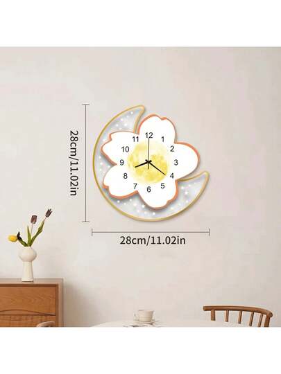 1pc Silent Non Ticking Moderne Full Moon Wand Clock, Battery Operated Living Room, Bedroom, Kitchen, Office, Gym, Home ,Home ,Room Birthday Graduation Klok Bedroom Dormitory Back To School view 7