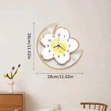 1 件静音无滴答现代满月挂钟，电池供电，适用于客厅、卧室、厨房、办公室、健身房、家居装饰、家居装饰、房间装饰