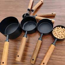 Stainless Steel Measuring Spoon Set, Multi-Functional Kitchen Tool, Stainless Steel Measuring Cup With Acacia Wood Handle, Measuring Spoon Set Is A Baking Tool Suitable For Dry Goods And Liquids, DIY Seasoning Spoon, Perfect Gift For Baking Friends