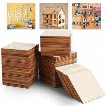 1-50pcs 5x7.6cm 2x3inch Wood Chips Rectangular Blank Pointed Corner Wood Chips For DIY Art Craft Projects
