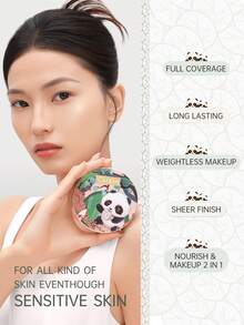 CATKIN 熊猫天堂遮瑕气垫BB霜，透气保湿粉底，滋养肌肤，打造无瑕妆容，适合敏感肌肤，轻薄遮瑕 C03 中米色 - C03 Medium Beige - 查看 3